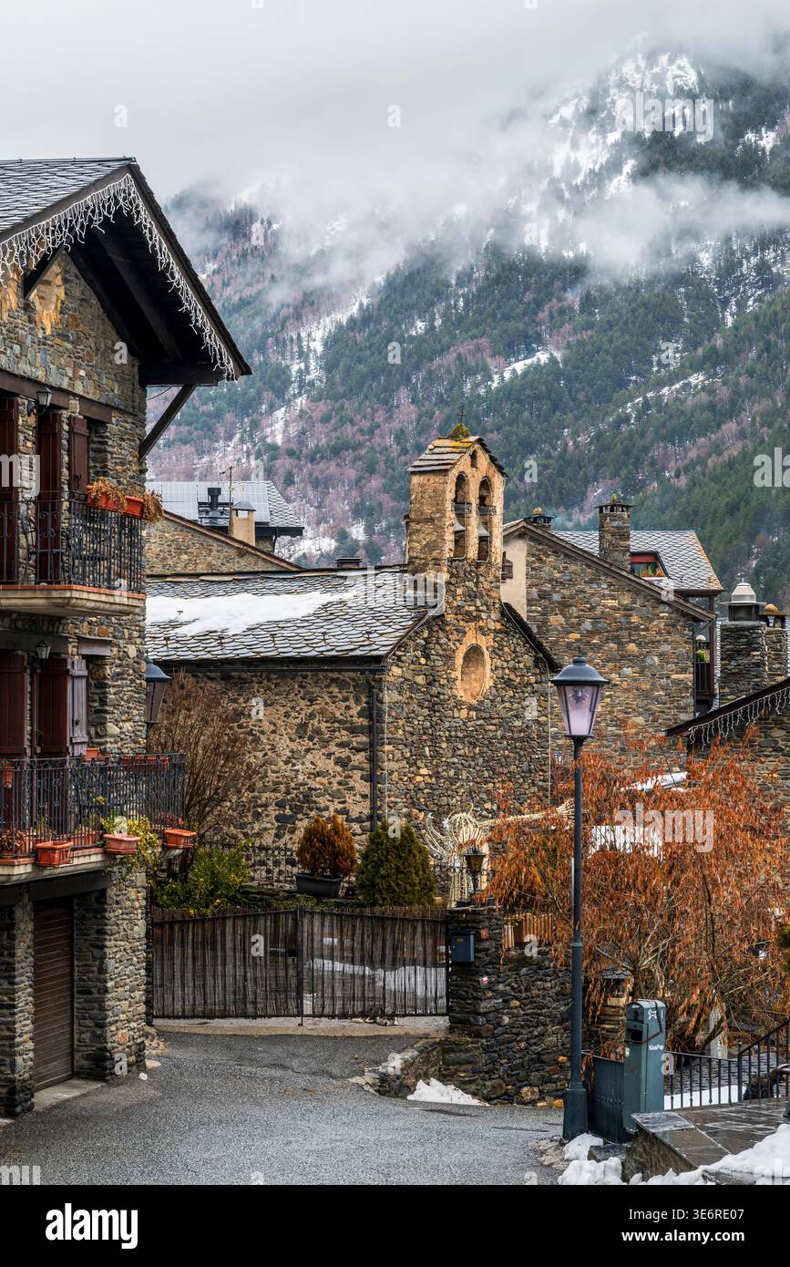 Église Sant Serni de Llorts , Llorts, Ordino, Andorre Banque D'Images
