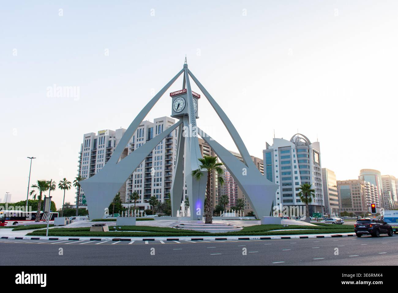 L'emblématique Deira Clocktower Monument à Dubaï, Émirats arabes Unis. Banque D'Images