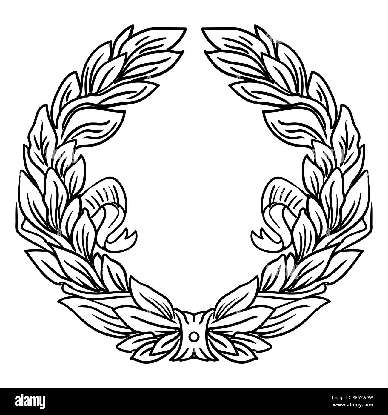 Cadre dessiné à la main de feuilles de laurier illustration vectorielle Illustration de Vecteur