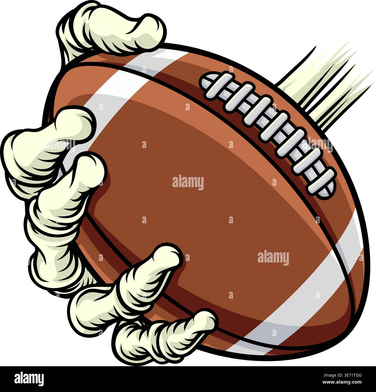 Mascotte de l'équipe de football Skeleton Grim Reaper Hand Illustration de Vecteur