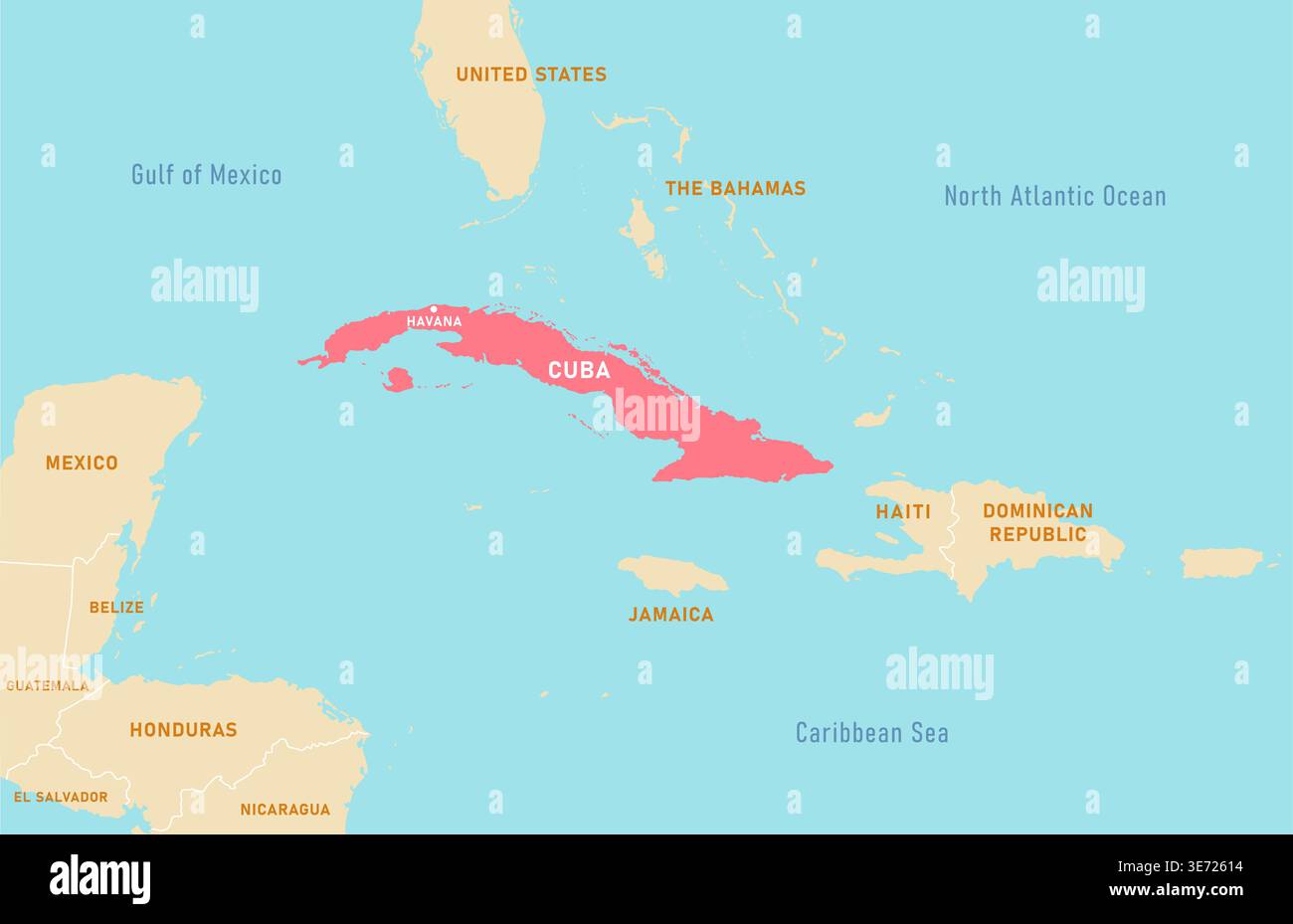 Cuba et Caraïbes illustration de la carte Illustration de Vecteur