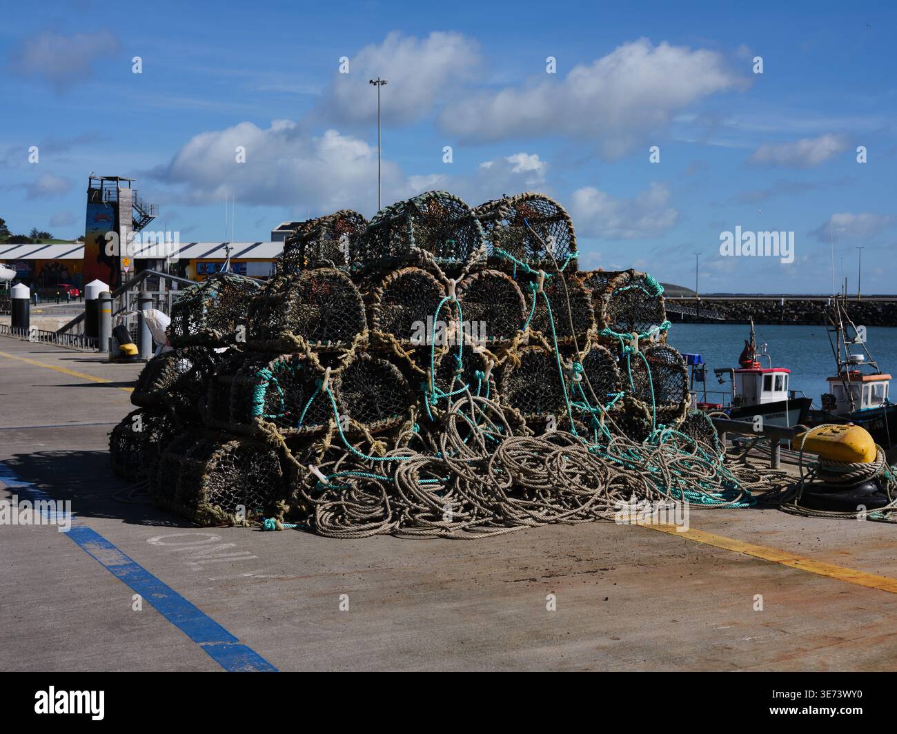 Équipement de pêche sur le port de Dunmore East, comté de Waterford, Irlande. Banque D'Images