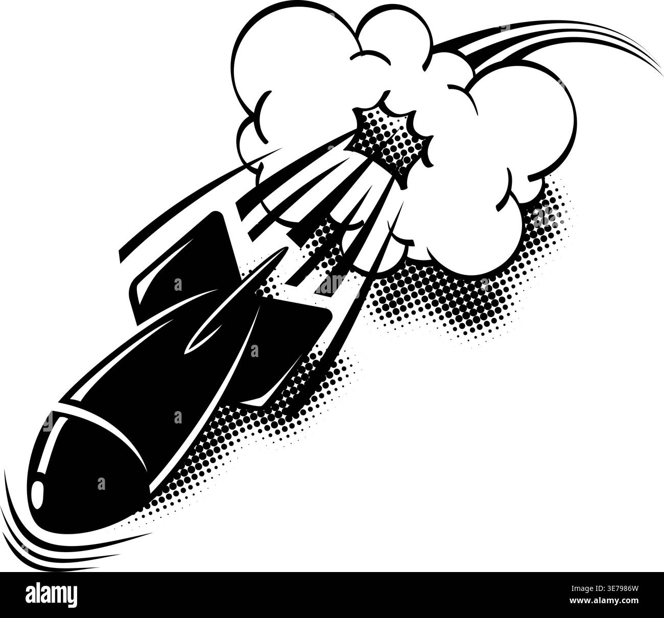 Avion bombardant à travers les nuages. Guerre, modèle militaire. Vecteur sur un fond transparent. Illustration de Vecteur