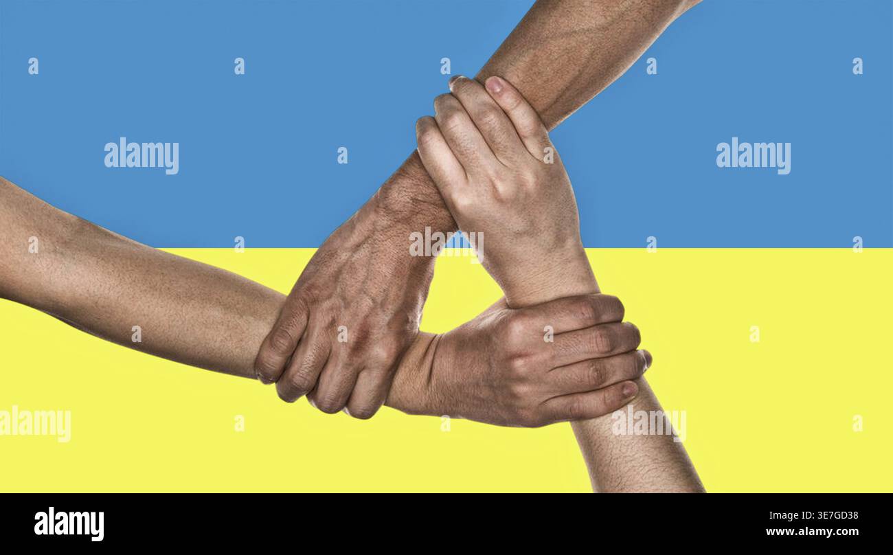 Cohésion, guerre et terreur en Ukraine, image symbolique Banque D'Images