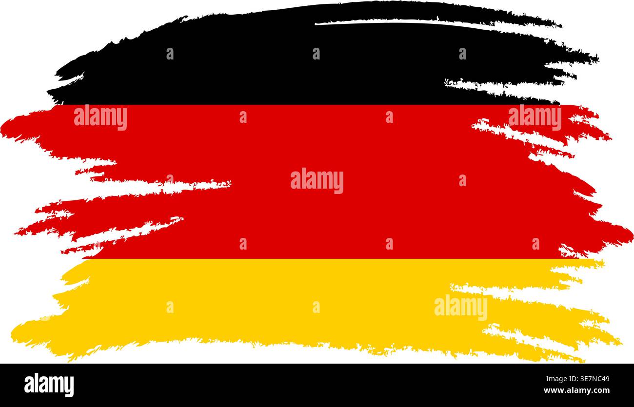 Drapeau de l'Allemagne en fond de coup de pinceau Illustration de Vecteur