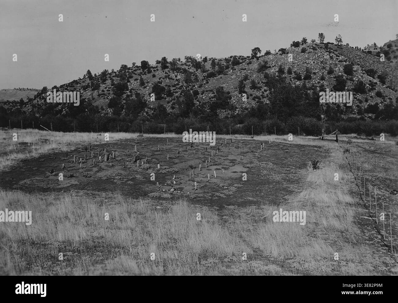 Photographie ''cimetière indien Rancheria en dessous de Pinhion Peak, table Mountain, comté de Fresno'' d'après le rapport ''histoire de... Banque D'Images