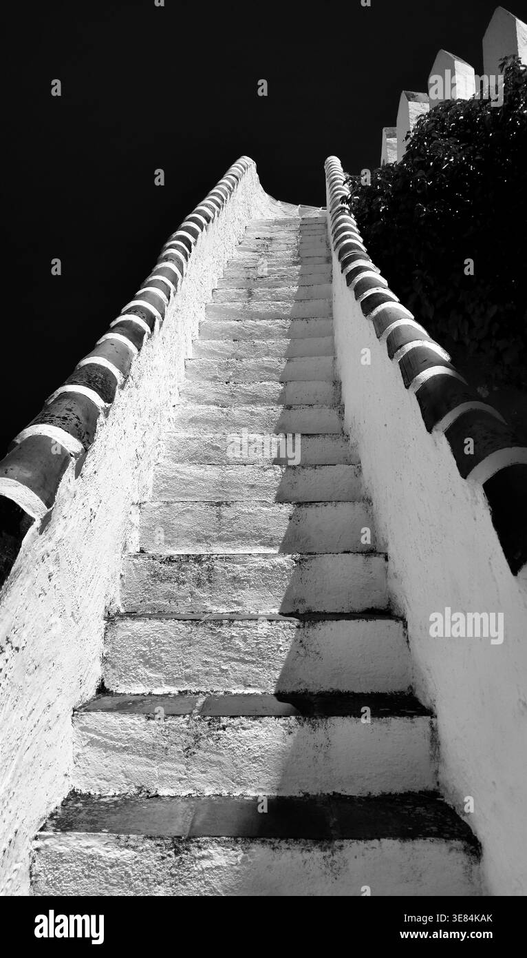 Escalier à Comares ; Province de Malaga ; Andalousie ; Espagne Banque D'Images