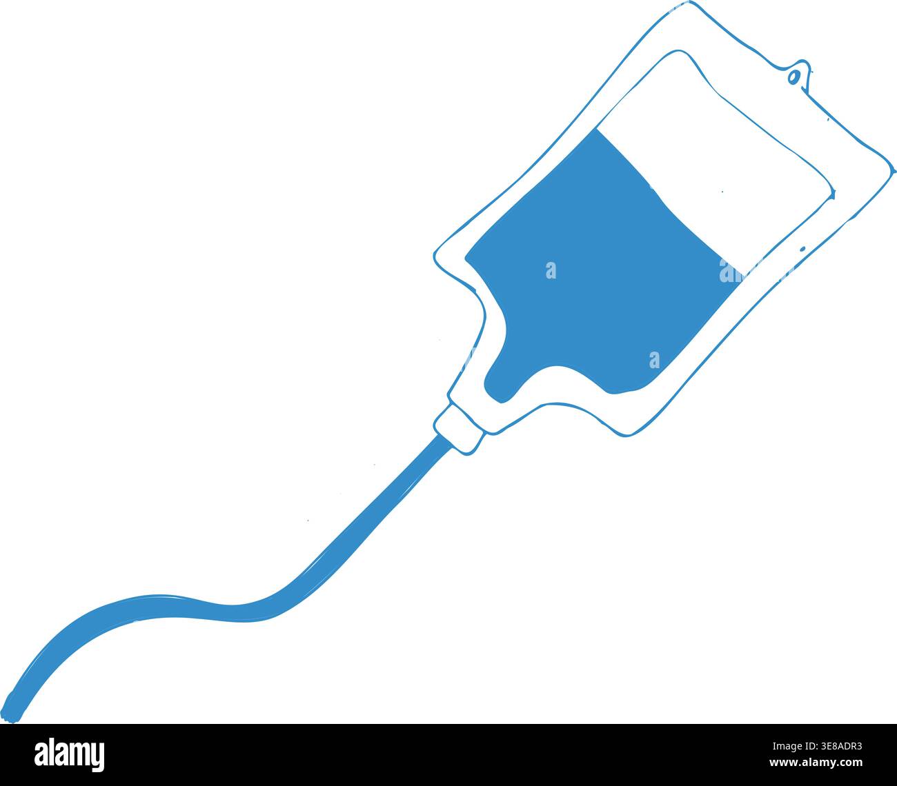 Transfusion médicale, pack de don, illustration de doodle de vecteur goutte-à-goutte IV. Plasma, transfusion sanguine. Injection intraveineuse, médicaments liquides, chimiothérapie o Illustration de Vecteur