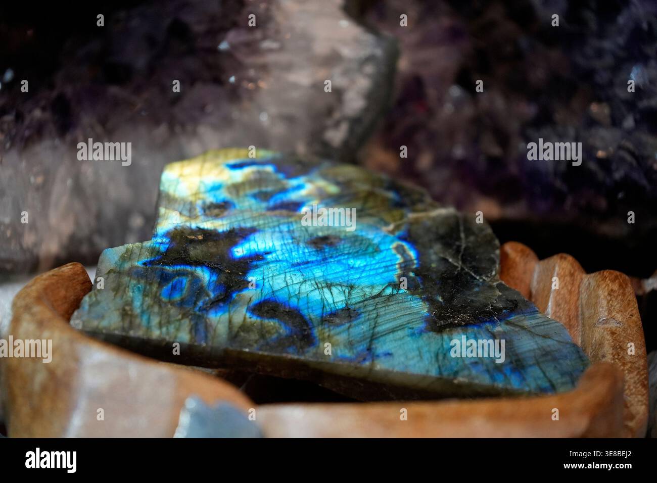 une pierre labradorite détail en gros plan Banque D'Images