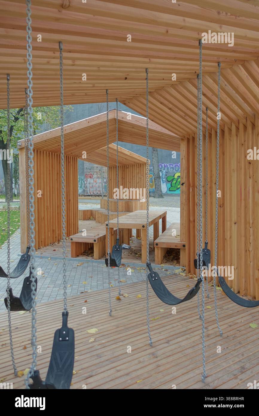 Wien, Josef-Strauss-Park, Neugestaltung 2018 von d/d Landschaftsgestaltung // Vienne, Josef Strauss Park, redesign 2018 by d/d Landschaftsgesdtaltung Banque D'Images