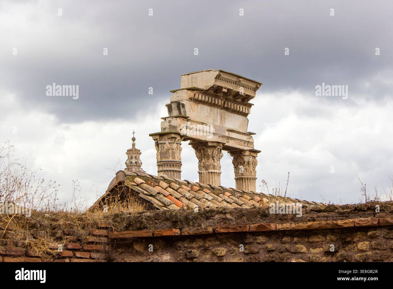 Ruines de l'ancien Forum Romanum à Rome, Italie Banque D'Images