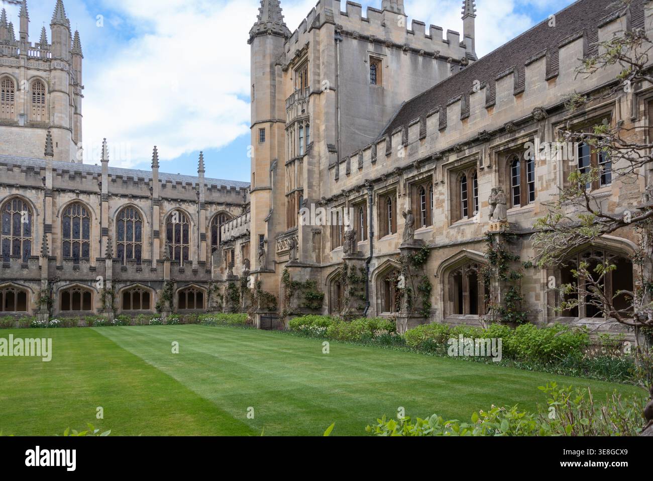 L'architecture est la cour du Magdalen College, Oxford, Royaume-Uni Banque D'Images