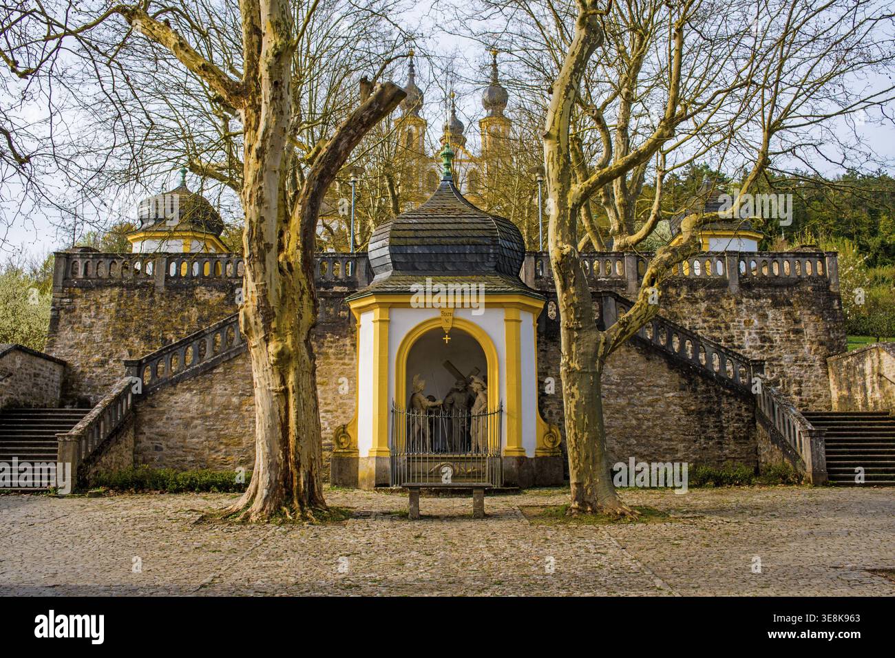 L'église de pèlerinage (également connue sous le nom de Kaeppele) sur le Nikolausberg à Wuerzbourg Banque D'Images