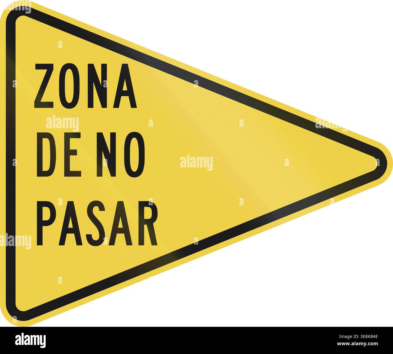 Panneau d'avertissement routier AMÉRICAIN : zone interdite de passage, version Porto Rico Banque D'Images