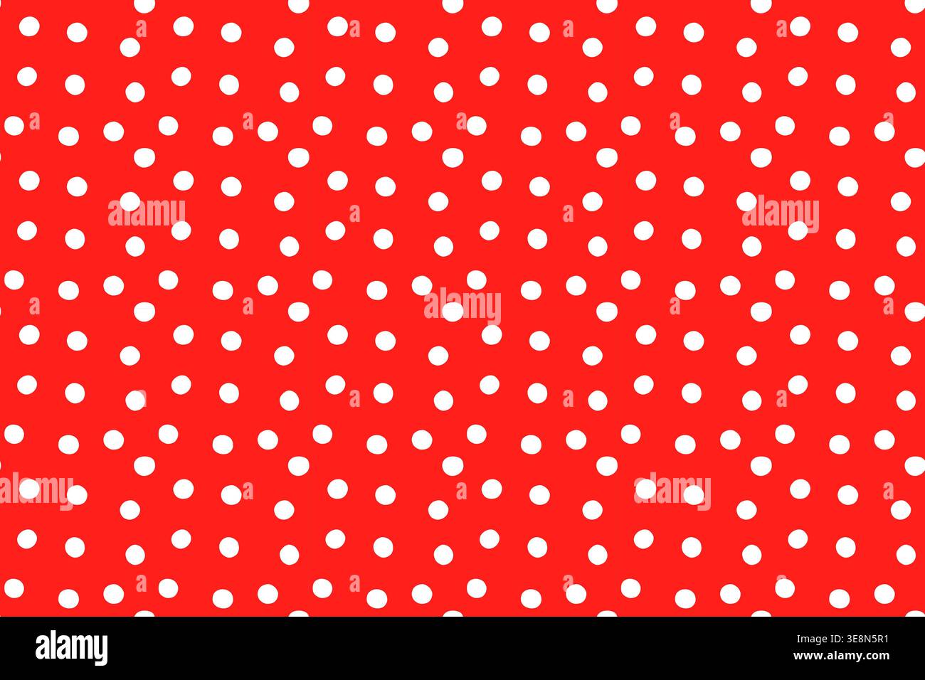 Pois blancs aléatoires sur fond rouge, motif vectoriel simple sans couture pour les dessins de textile et de papier Illustration de Vecteur