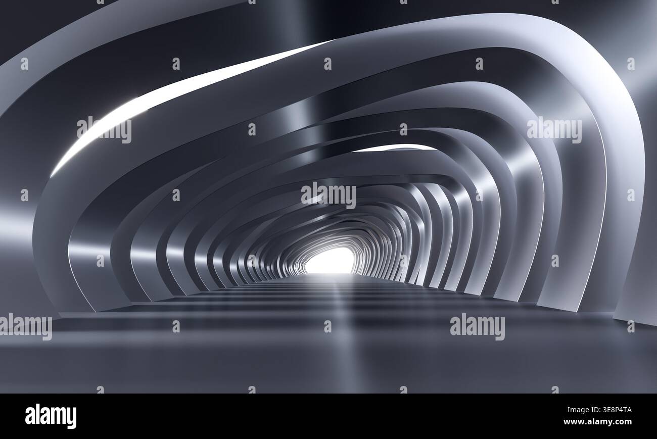 Tunnel architectural abstrait 3d moderne Banque D'Images