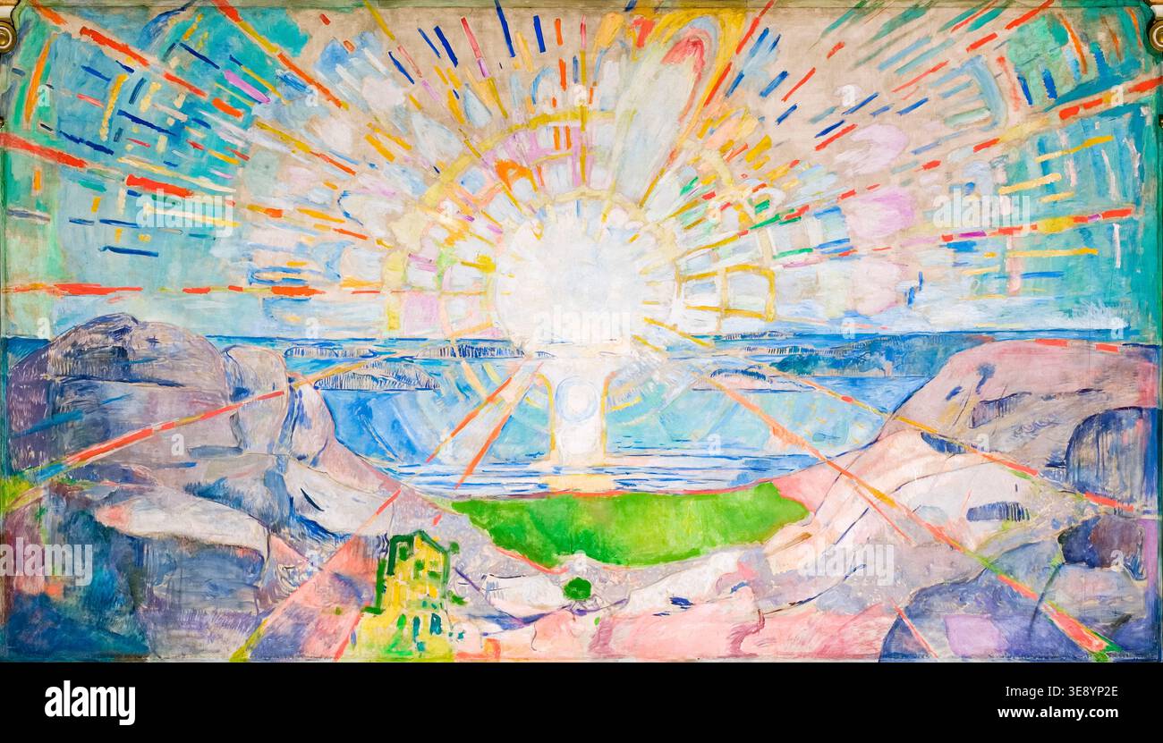 Edvard Munch, le Soleil, peinture à l'huile sur toile, 1911 Banque D'Images