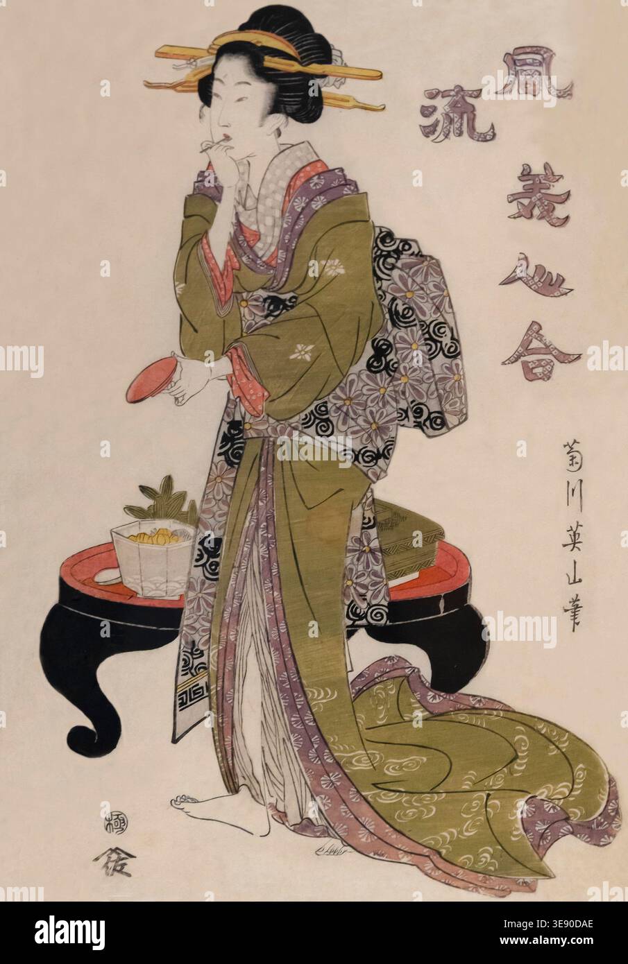 Beautés à la mode comparées, Kikugawa Eizan, Banque D'Images