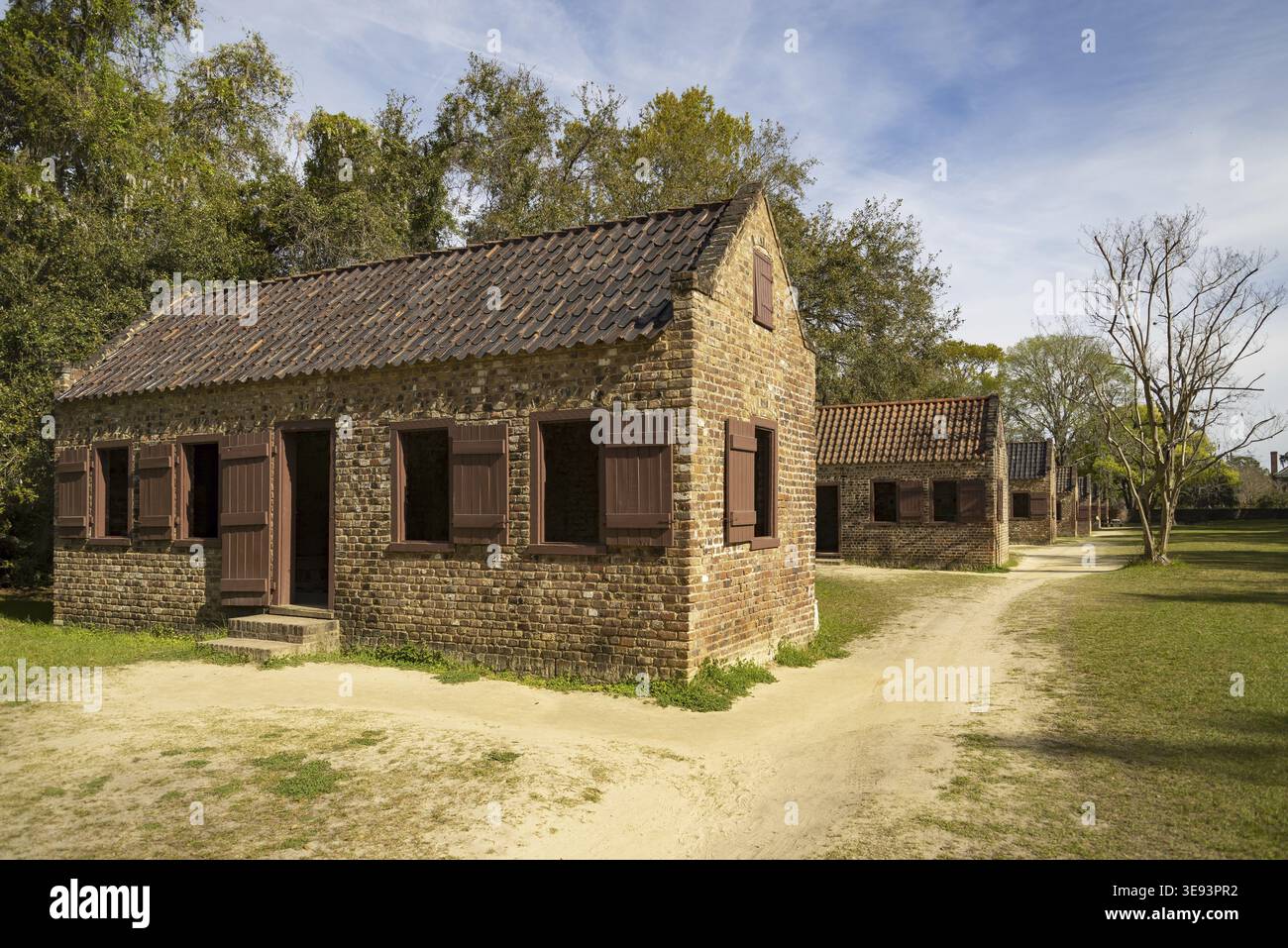 Quartiers des esclaves sur la plantation Boone Hall, Charleston, Caroline du Sud Banque D'Images