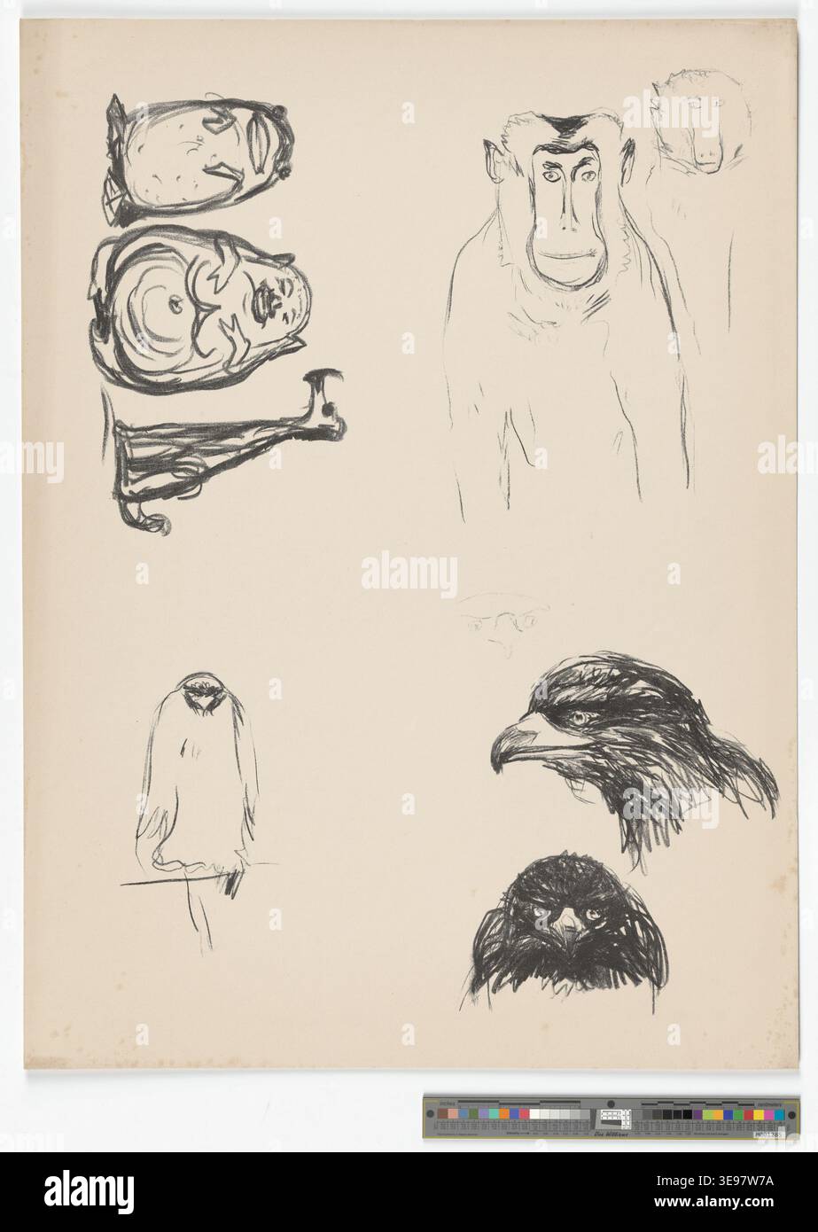 Edvard Munch (1863-1944) fut un pionnier de la psychologie et de la symbolique Cette copie d'archive, cataloguée sous le numéro MM.G.00300-47, met l'accent sur les thèmes de la tourmente émotionnelle et de la souffrance psychologique. Banque D'Images