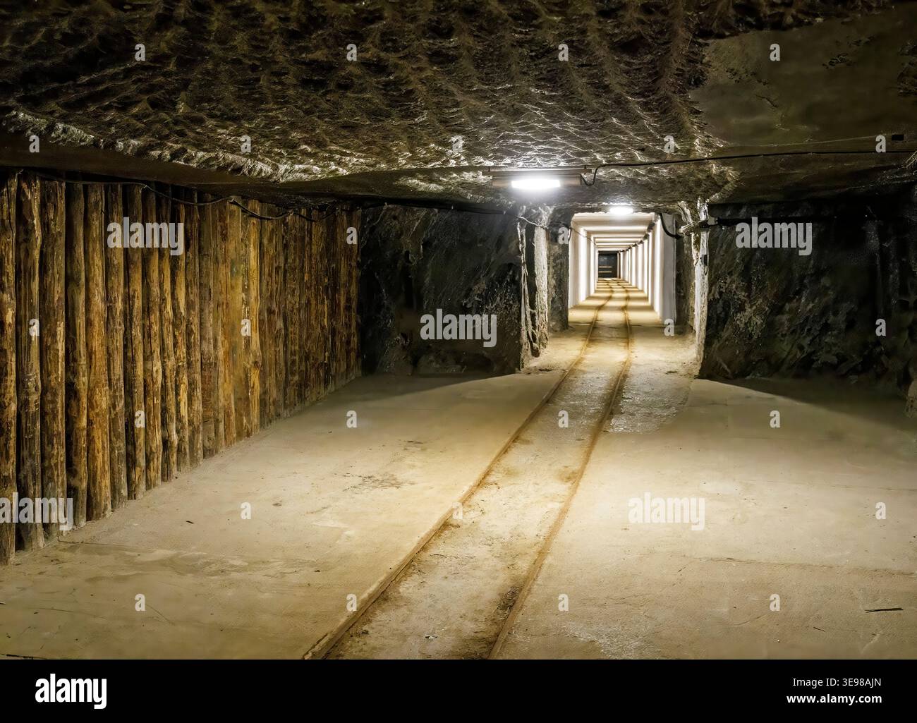 La mine de sel de Wieliczka de Kazanow, à 130 mètres de profondeur, Pologne Banque D'Images