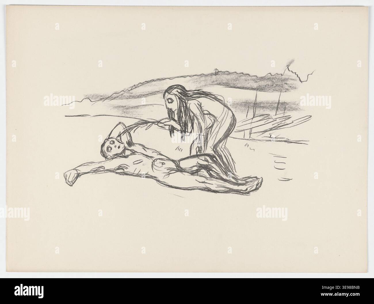Edvard Munch (1863-1944) a eu une influence majeure dans le développement de l'art moderniste, connu pour son exploration des états mentaux et de l'expérience humaine. Ce tirage d'archives de 2023 du musée Munch illustre la profondeur émotionnelle de Munch et son approche expressionniste du portrait. Banque D'Images