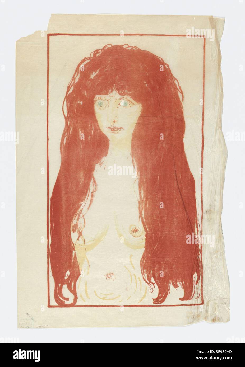 Edvard Munch (1863-1944), peintre et graveur norvégien, est réputé pour ses œuvres expressionnistes. Cette copie d’archives, qui fait partie de la collection 2023 du Munch Museum, explore l’accent mis par Munch sur la condition humaine. Banque D'Images