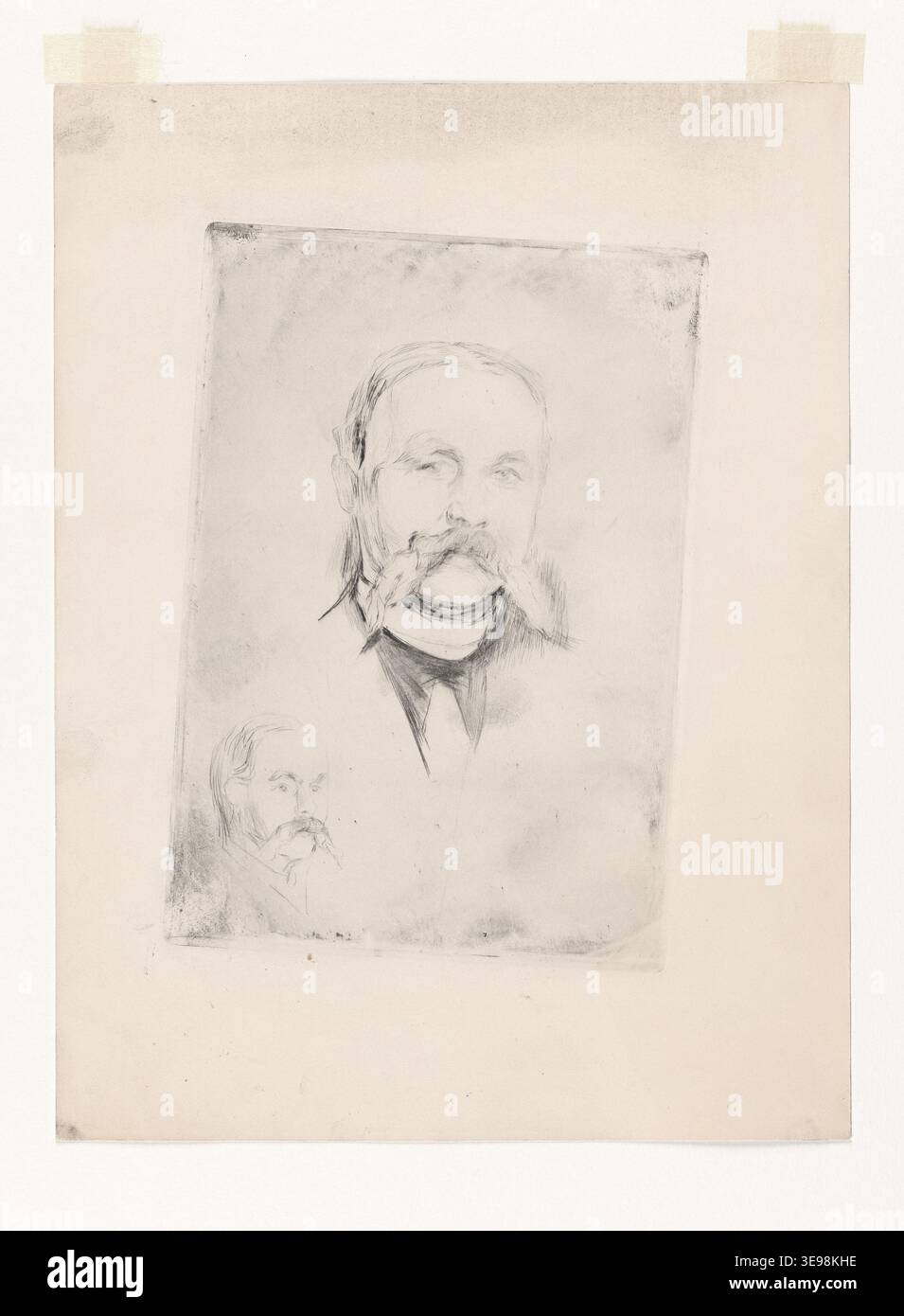 Cette image d'archives de Munchmuseet met en lumière une autre œuvre graphique d'Edvard Munch, illustrant davantage son exploration de thèmes psychologiques tels que l'anxiété, l'isolement et la peur existentielle. L'art de Munch continue d'être célébré pour son intensité émotionnelle et sa profondeur psychologique. Banque D'Images