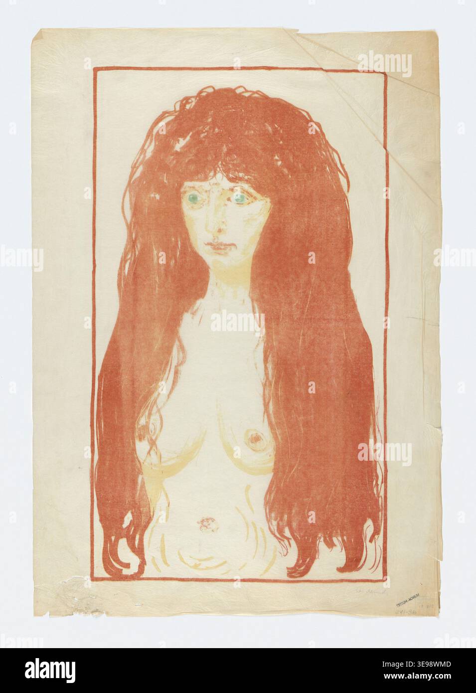 Ce tirage d'archives d'Edvard Munch (1863-1944) fait partie de la collection de 2023 du musée Munch. L'estampe explore des thèmes centraux de l'œuvre de Munch, tels que la profondeur psychologique et l'expression émotionnelle. Banque D'Images