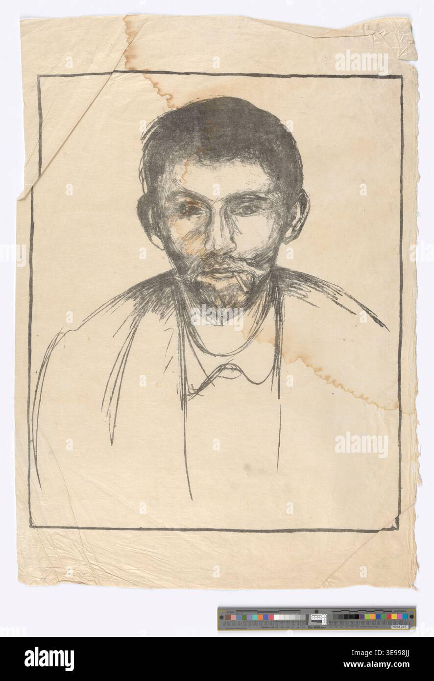 Cette photographie d’archives présente une estampe d’Edvard Munch (1863–1944) de la collection graphique du musée Munch. Connu pour sa maîtrise dans la capture de la psyché humaine, le travail de Munch continue d’influencer l’expressionniste et psychologique moderne Banque D'Images