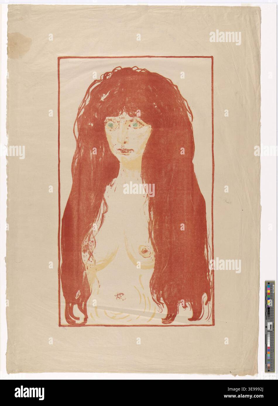 Cette estampe d’Edvard Munch (1863-1944) fait partie de la collection 2024 du Musée Munch. L’image d’archives explore les thèmes de l’angoisse existentielle, au cœur de l’œuvre de Munch. Banque D'Images