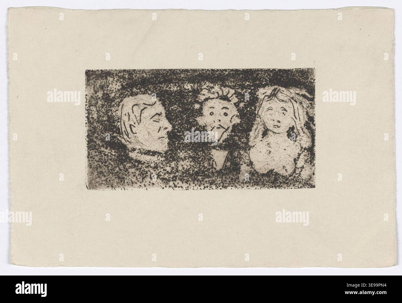 Edvard Munch (1863-1944) est un peintre et graveur norvégien, célèbre pour son travail de pionnier dans l'expressionnisme. Cette image d'archive de la collection Munchmuseet met en valeur une de ses œuvres graphiques, reflétant l'influence de Munch sur le moderne Banque D'Images