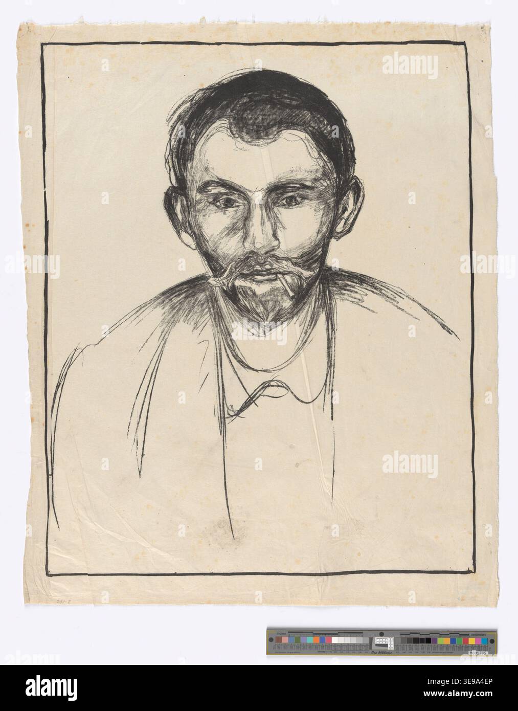 Edvard Munch (1863-1944) est un peintre et graveur norvégien, connu pour son œuvre emblématique « le cri ». Cette image d'archives du Musée Munch (Munchmuseet) présente une pièce de la collection d'art graphique de Munch, documentant son influence sur l'expressionnisme. Banque D'Images