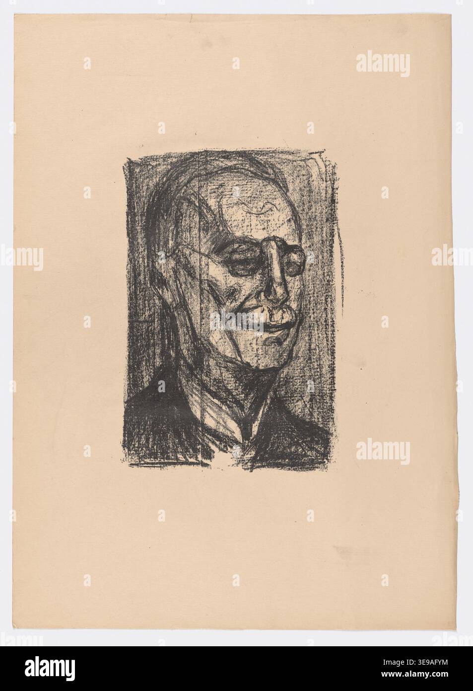 Edvard Munch (1863-1944) est un peintre et graveur norvégien connu pour sa profonde influence sur les modernes couverts Cette photographie d'archives présente une pièce graphique de sa collection au Munchmuseet d'Oslo, illustrant l'exploration de thèmes existentiels par Munch. Banque D'Images