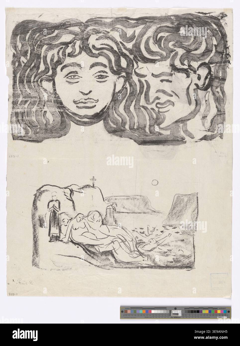 Edvard Munch (1863-1944) est un peintre et graveur norvégien connu pour son influence sur le mouvement expressionniste. Cette copie d’archives de la collection Munchmuseet capture l’exploration caractéristique de Munch de la vulnérabilité humaine et de l’anxiété existentielle. Banque D'Images