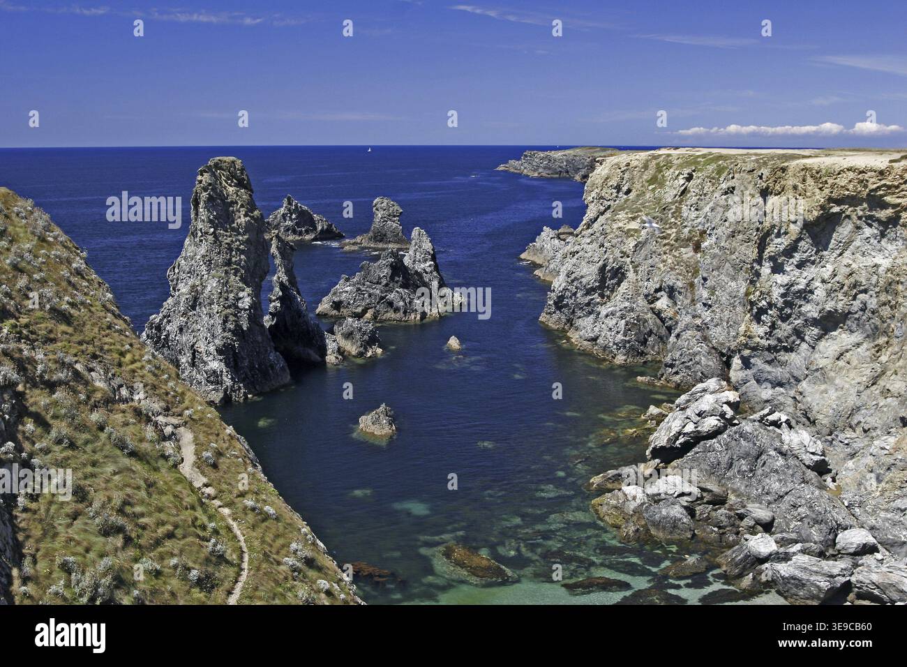 Belle-Ile, les aiguilles de Port coton Banque D'Images