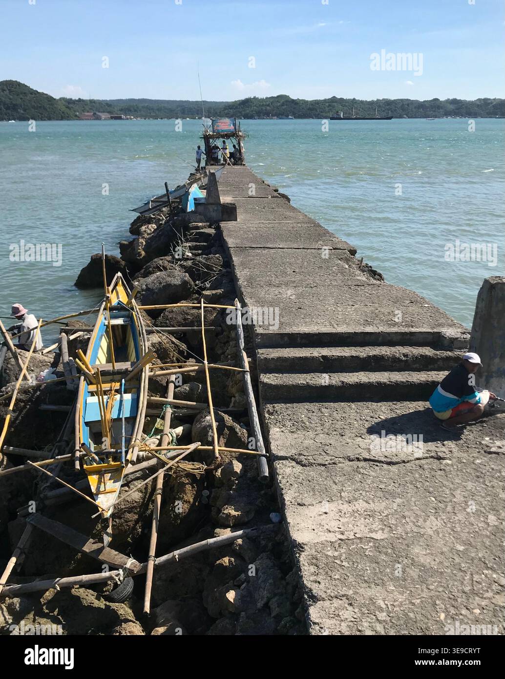 Jetée de pêche au large de Fort San Pedro Iloilo City Philippines Banque D'Images