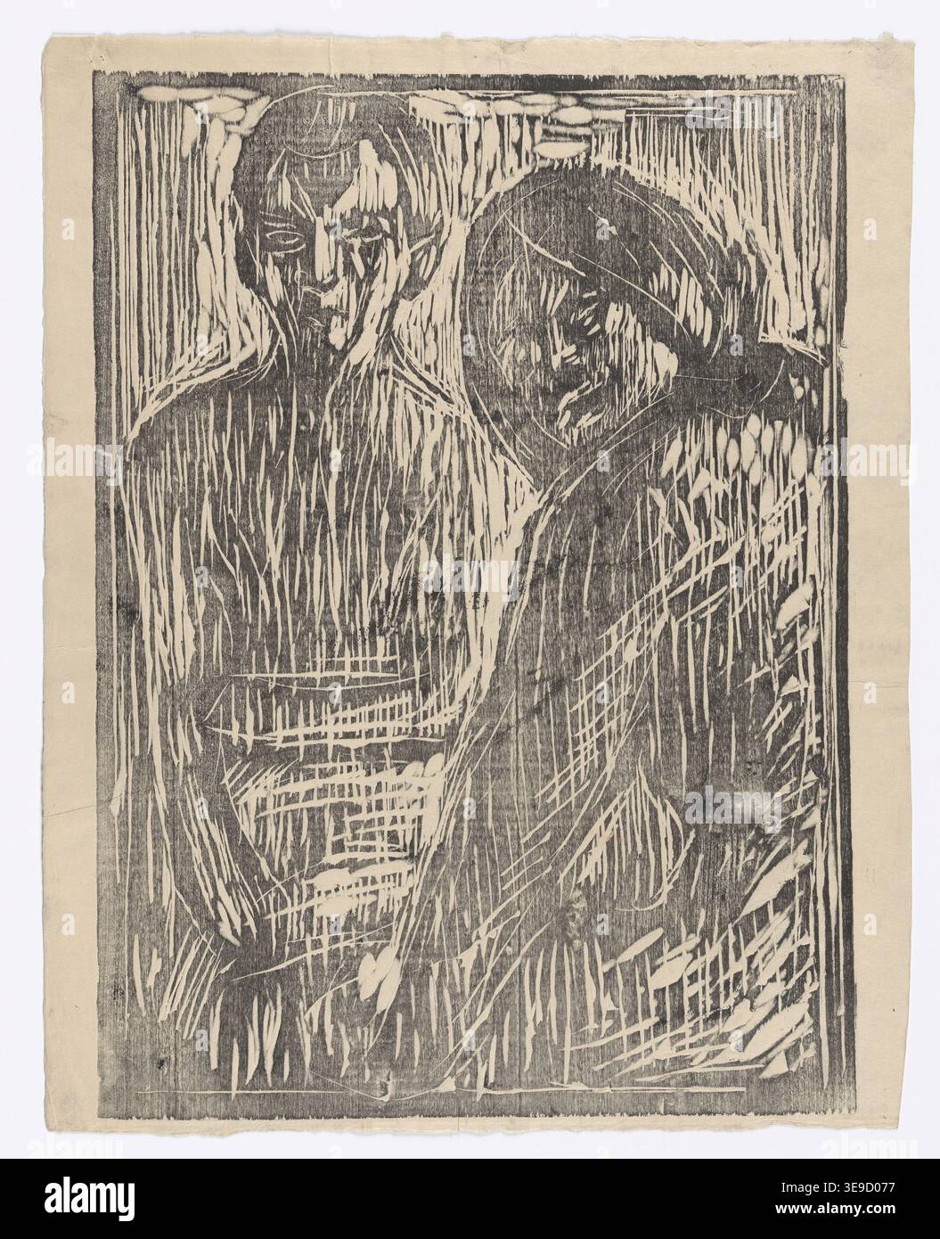 Edvard Munch (1863-1944), figure pivot du mouvement expressionniste, est présenté dans cette copie d'archives. La pièce capture la profondeur psychologique et l'expression émotionnelle brute caractéristique de l'œuvre de Munch. Banque D'Images