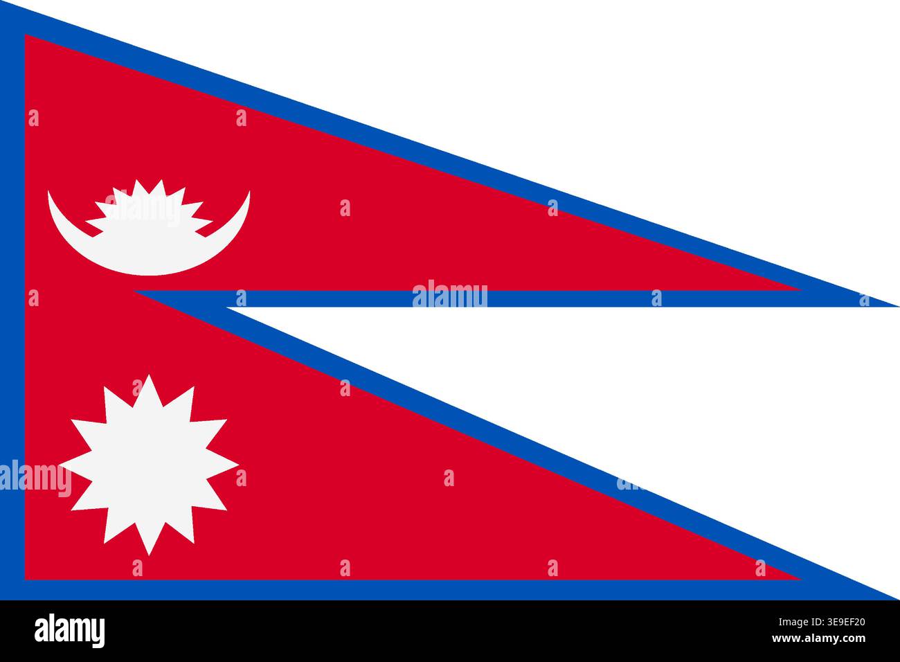 Image de drapeau du Népal de haute qualité adaptée aux voyages d'éducation éditoriale et aux projets de conception numérique Illustration de Vecteur