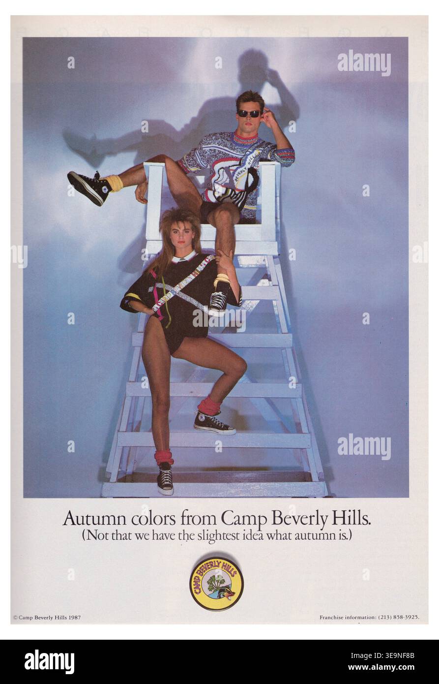 1987 annonce de vêtements Camp Beverly Hills, « couleurs d'automne » Banque D'Images