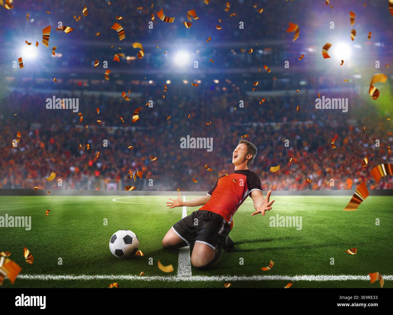 Un joueur de football Banque D'Images