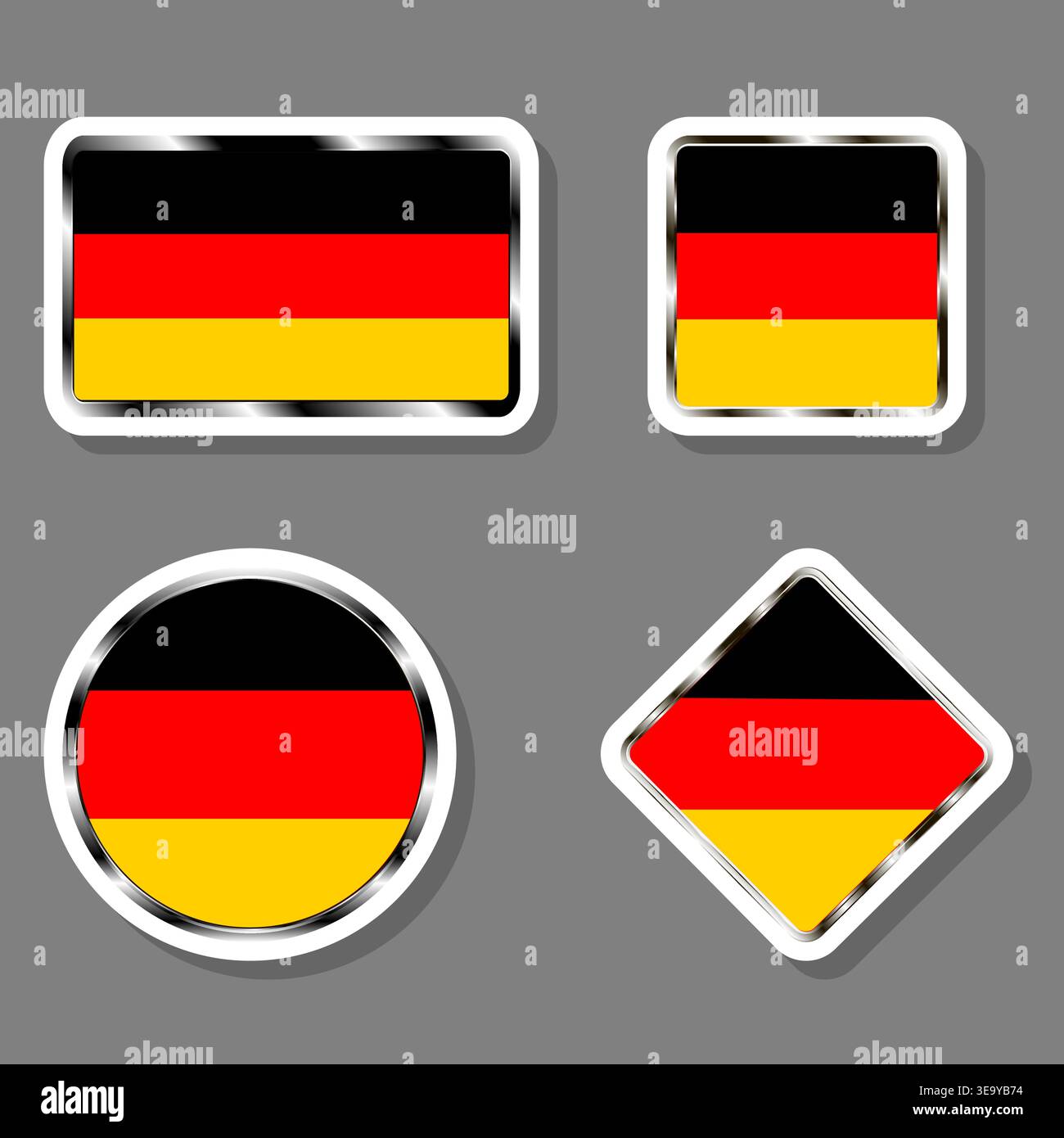 Illustration sur le thème ensemble de beaux symboles pour le drapeau d'État coloré Allemagne, logo drapeau d'État Allemagne composé de conception plate avec des éléments colorés, Illustration de Vecteur