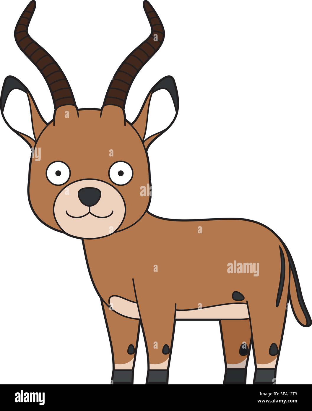 Illustration vectorielle de dessin animé mignon d'un Impala isolé sur fond blanc Illustration de Vecteur