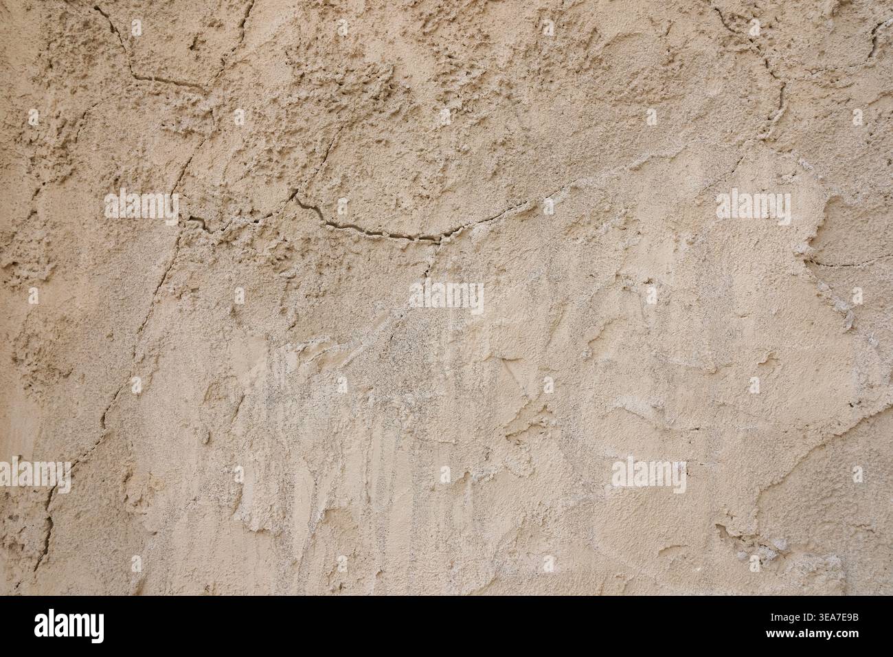 Texture murale en grès authentique avec surface vieillie et plâtre fait à la main. Fond neutre chaud pour le design moderne, les interfaces, les sites Web et le luxe br Banque D'Images
