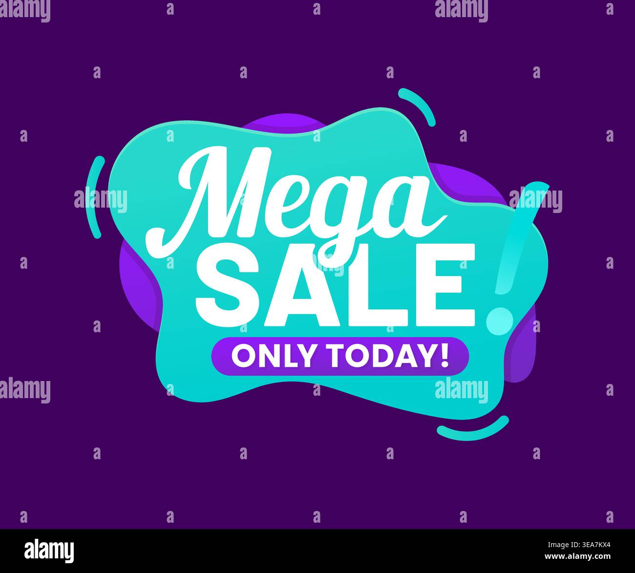 Étiquette de vente Mega avec seulement aujourd'hui message de réduction Illustration de Vecteur