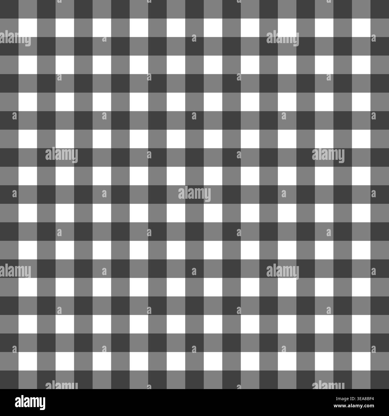 Un motif Vichy classique Vector présente un élégant arrangement carré gris foncé et blanc, créant un fond de design traditionnel sans couture. Illustration de Vecteur