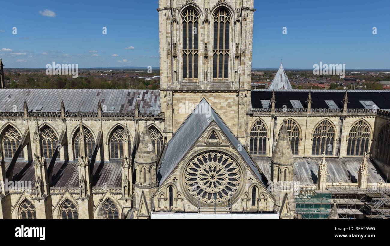 Vue aérienne de York Minster, Deangate, York Banque D'Images