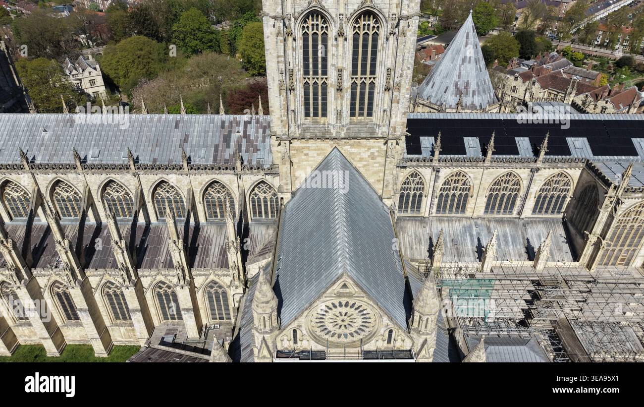 Vue aérienne de York Minster, Deangate, York Banque D'Images