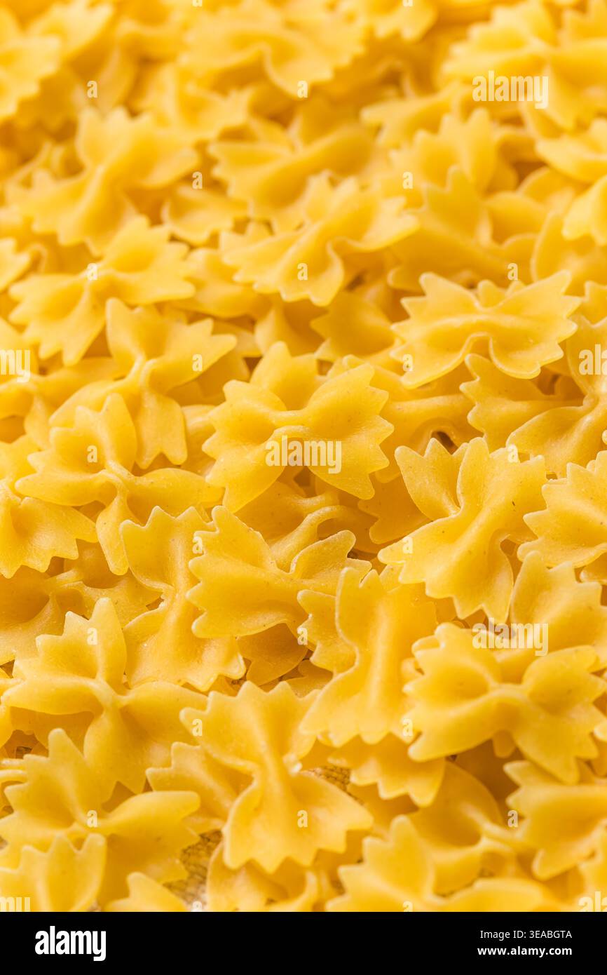 Pâtes biologiques à nouer au noeud au Mini Farfalle dans un bol Banque D'Images