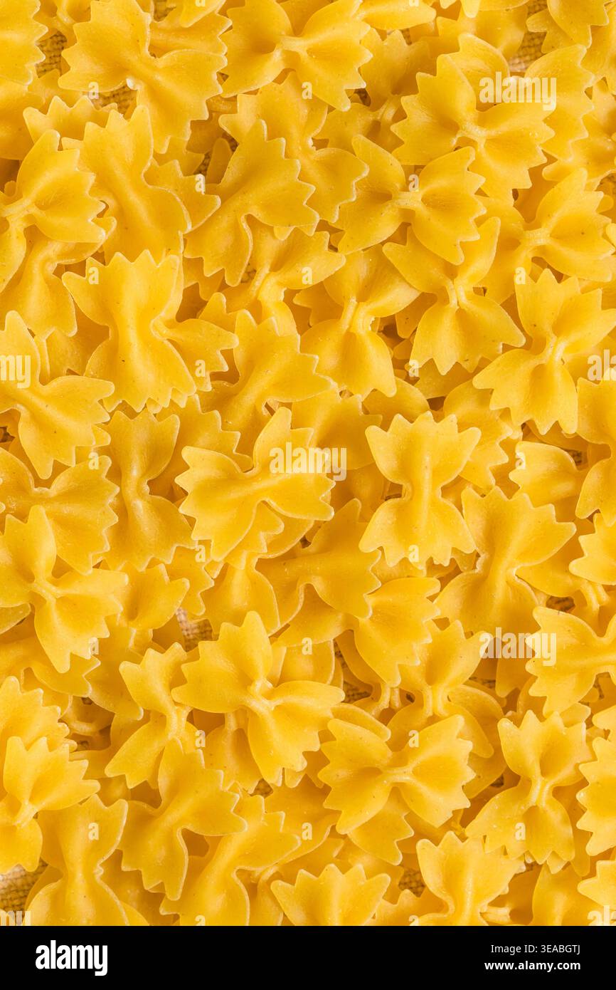 Pâtes biologiques à nouer au noeud au Mini Farfalle dans un bol Banque D'Images